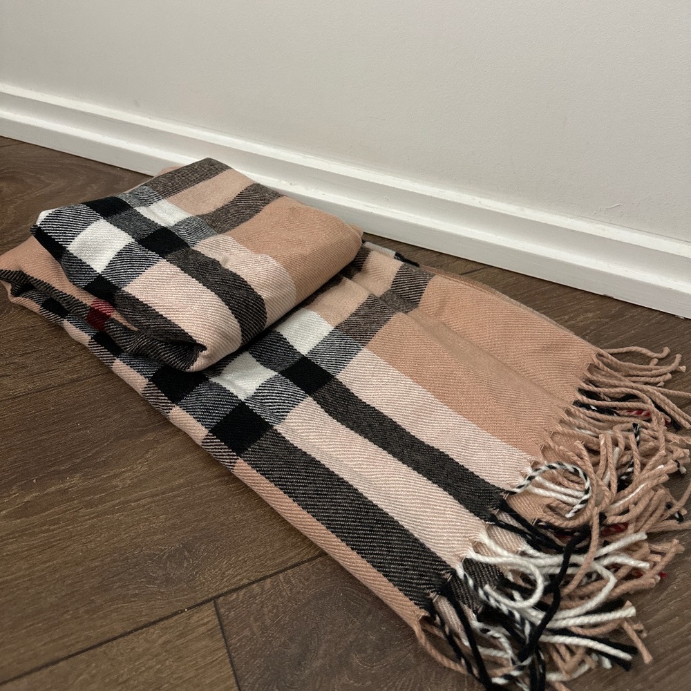 Pink checkered scarf